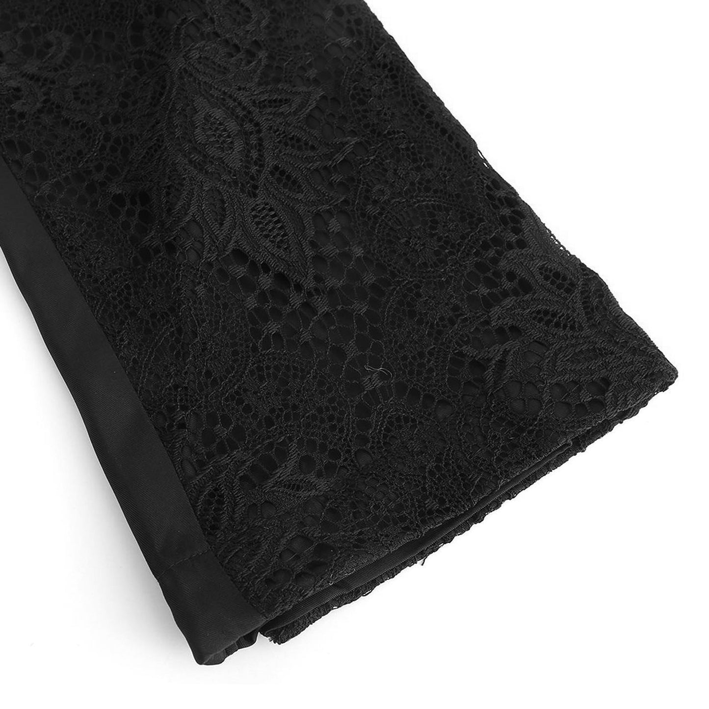 Angoisse Black Lace Patchwork Nylon Pants