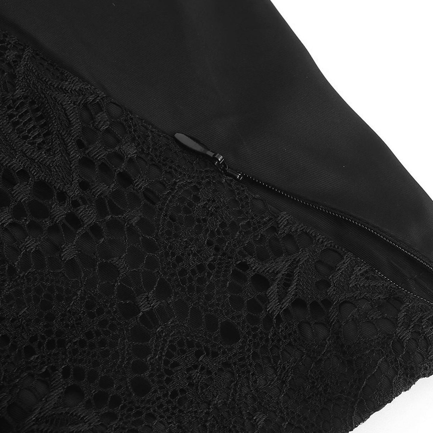 Angoisse Black Lace Patchwork Nylon Pants