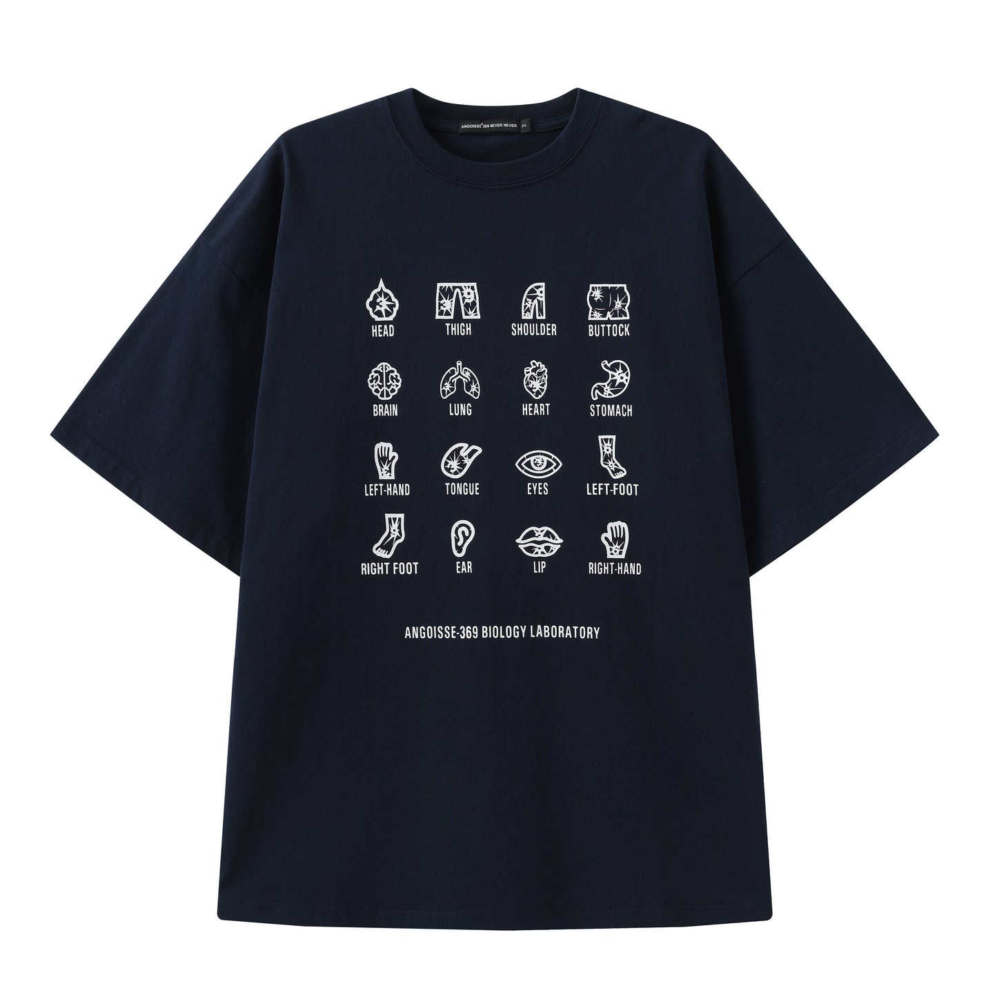 Angoisse DataWorld Organ Print Dark Blue Tee