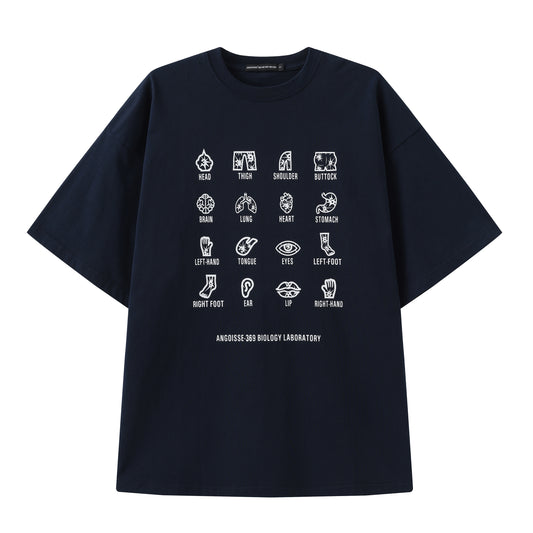 Angoisse DataWorld Organ Print Dark Blue Tee