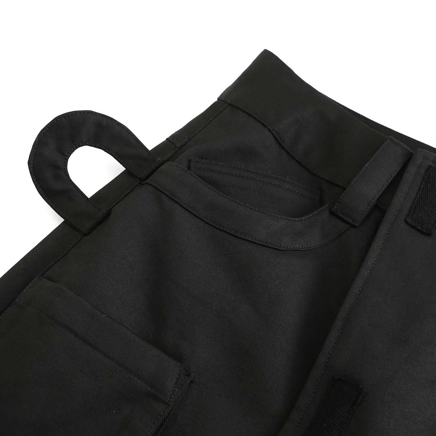 Angoisse Black Knee Multiple Pockets Pants