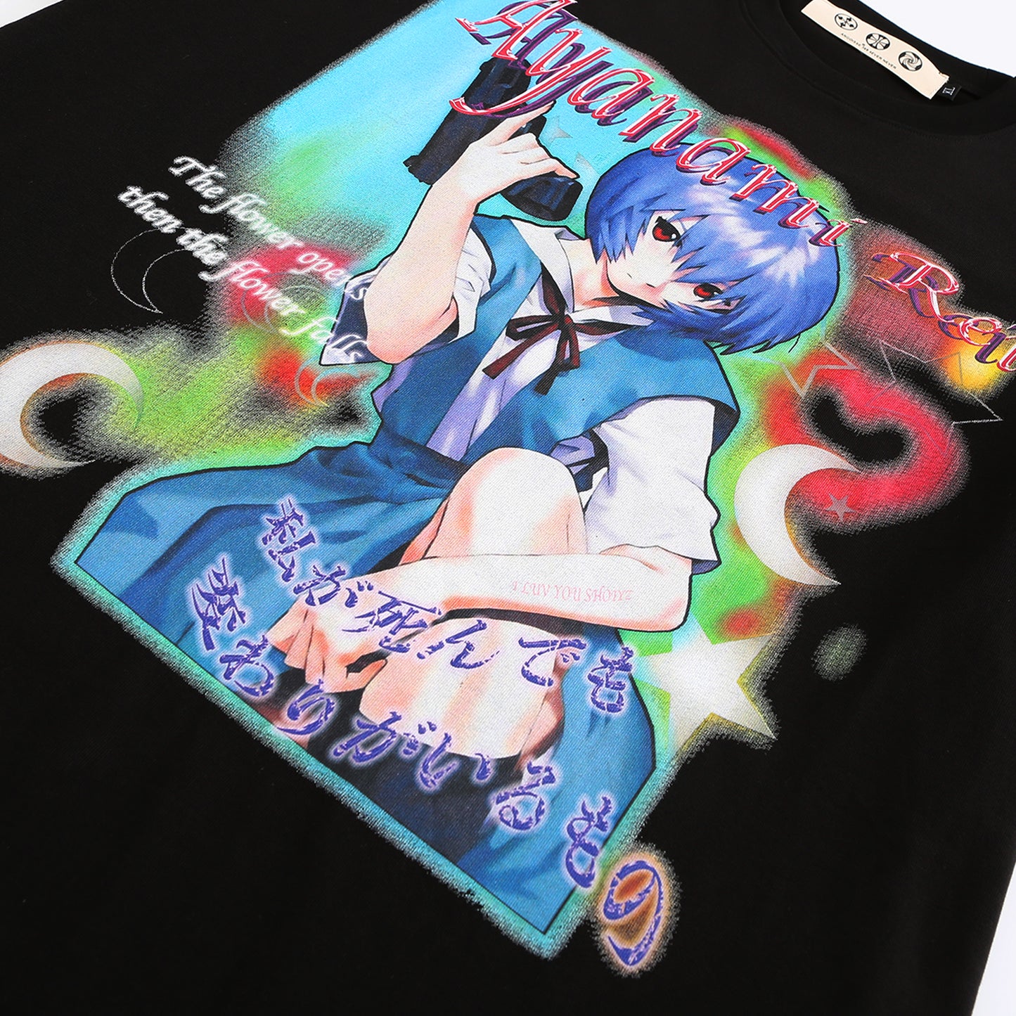 Angoisse Ayanami Rei Print Black Tee